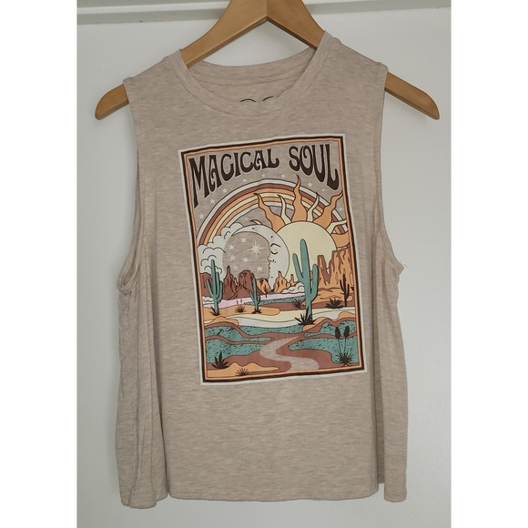 Obsessive Love Tops - Obsessive Love Beige Rayon Spandex Stretch Top Size XL‎ Casual Everyday Wear